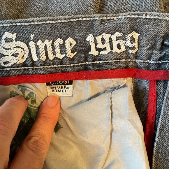 Coogi Australia Men’s Wide Leg Y2K Jeans 38 x 34 Red Stitch Faded Black Hip Hop - Picture 11 of 12